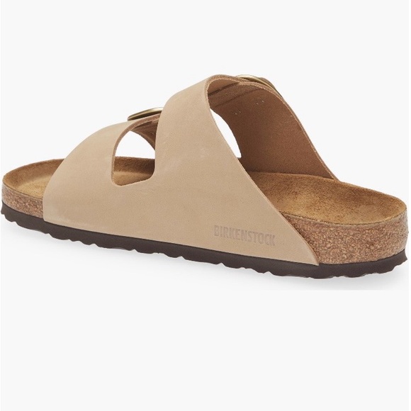 Birkenstock Beige Sandals with Gold Buckles 8-8.5 Size 39. Sandcastle Color EUC - Picture 12 of 16